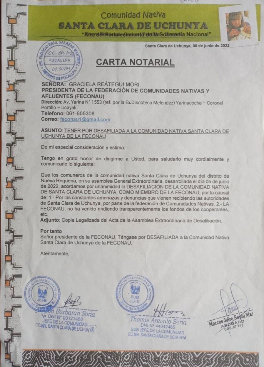 FECONAU no nos representa: desafiliación oficial