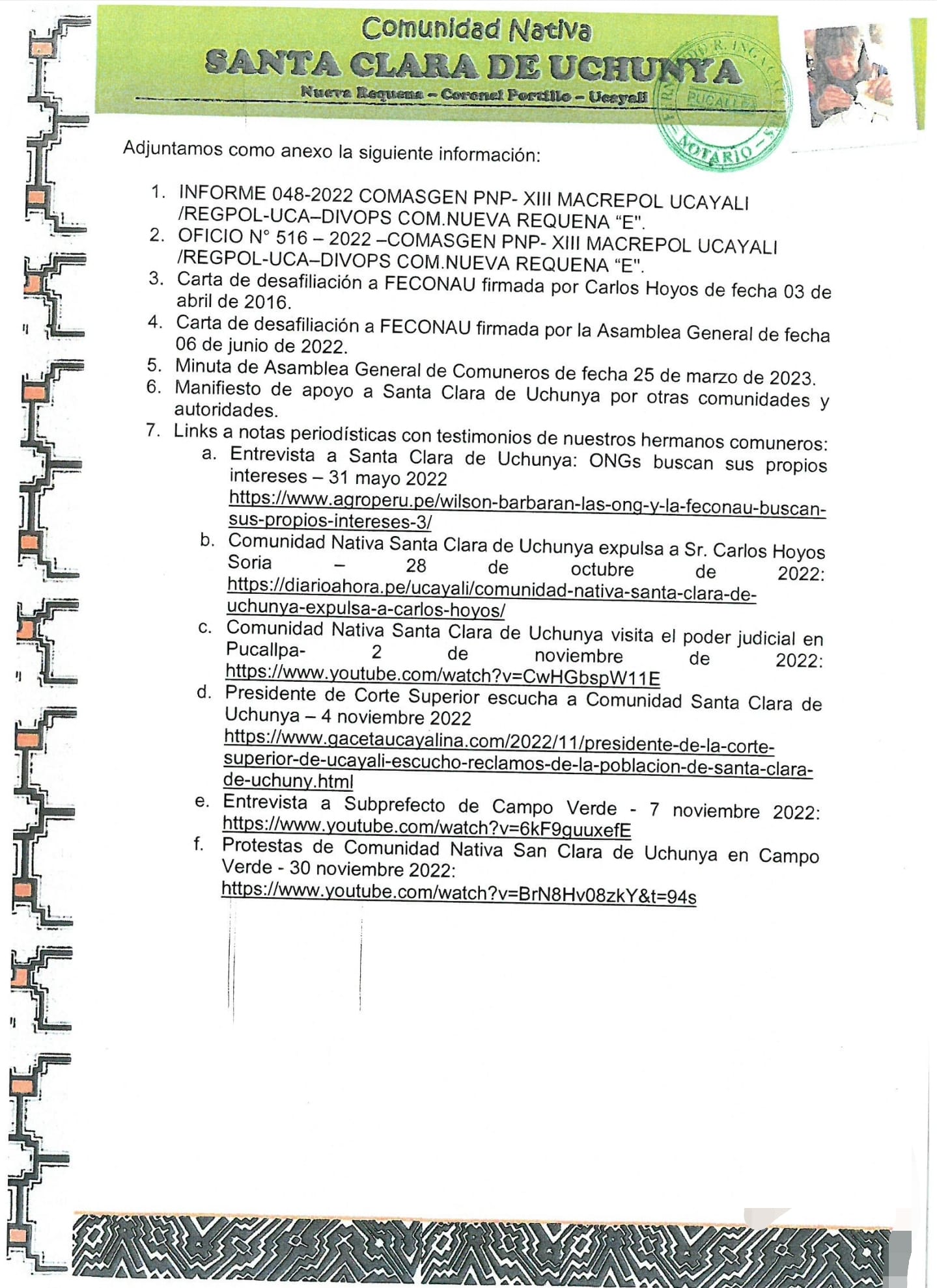 Documento 9 de la noticia Rechazo a publicaciones falsas de IDL y FPP sobre conflictos