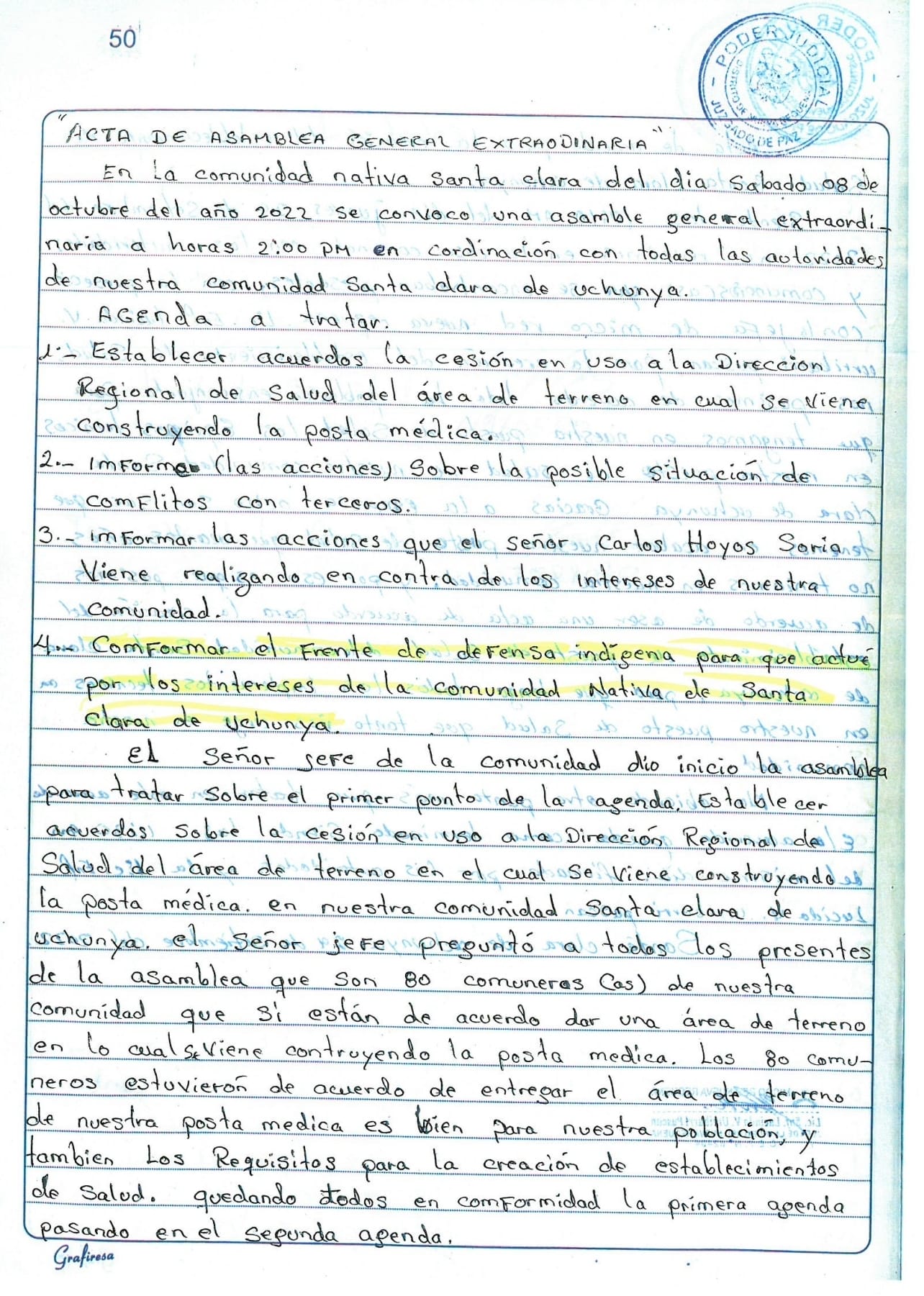 Documento 1 de la noticia Aclaración sobre el falso frente de defensa de Luisa Mori
