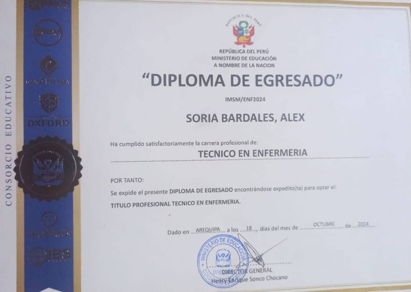 Documento 1 de la noticia Alex Soria Bardales contratado por la DIRESA para la posta