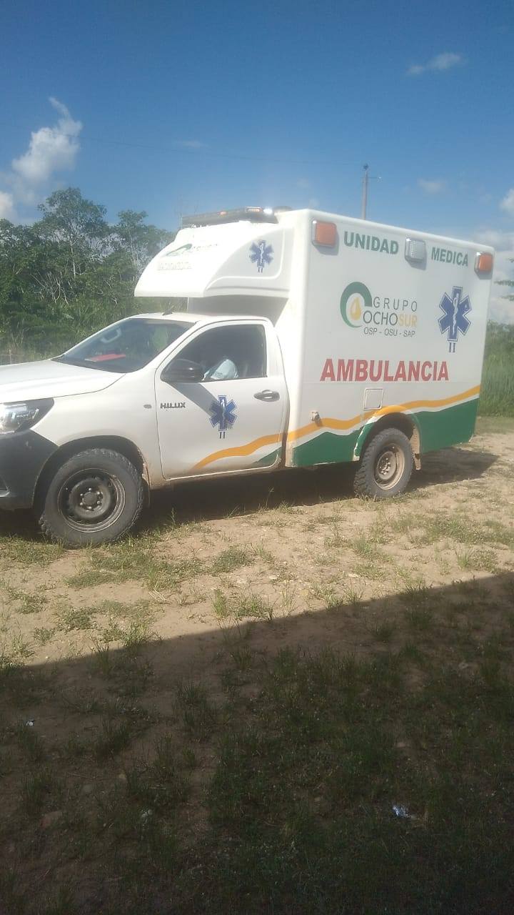 Atención por accidente de la comunera Angholi Torres
