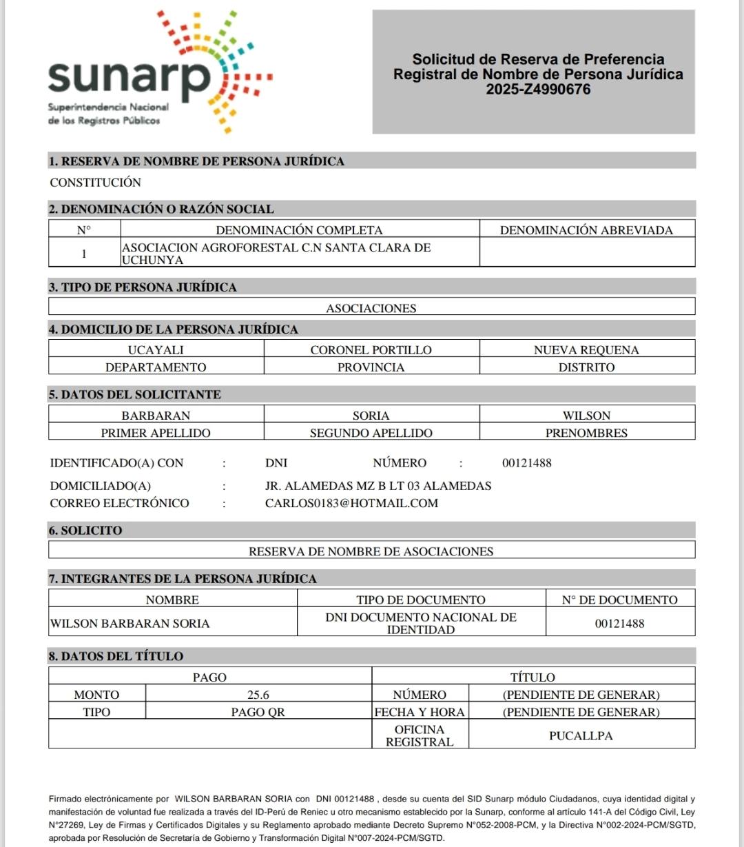 Documento 1 de la noticia Asociación Agro Forestal con 35 asociados y siembra de palma