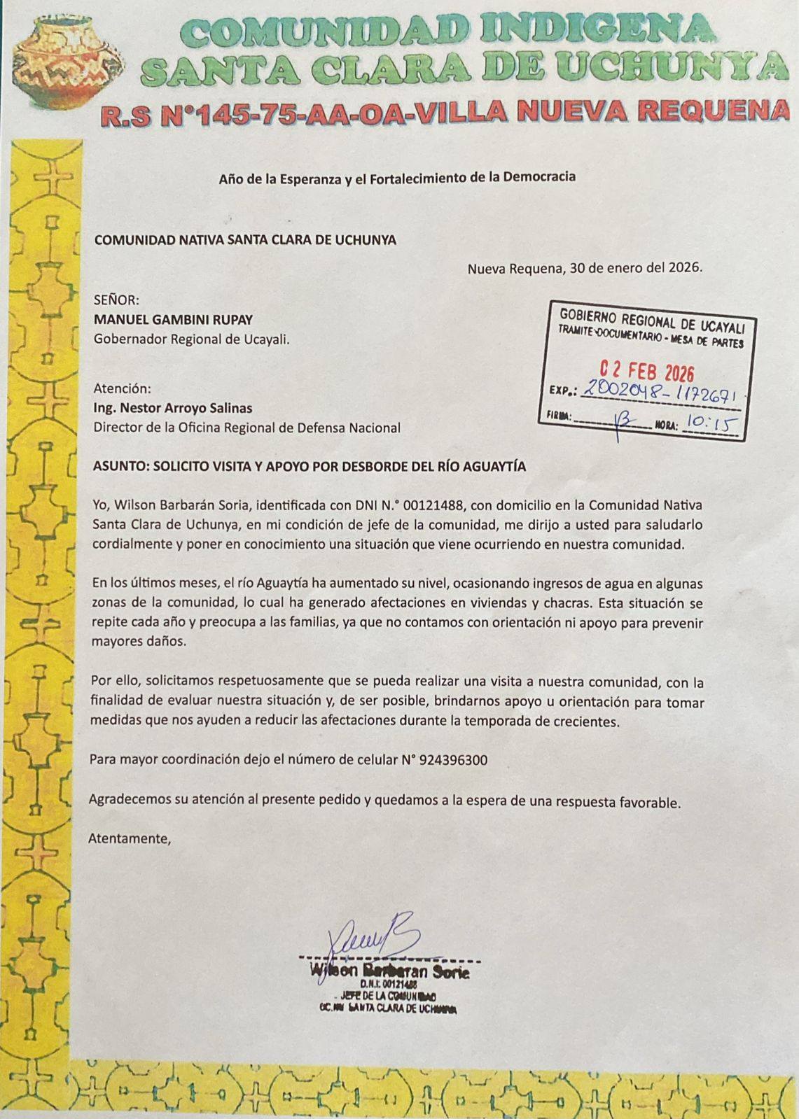 Documento 1 de la noticia Visita del COER por inundaciones en la comunidad