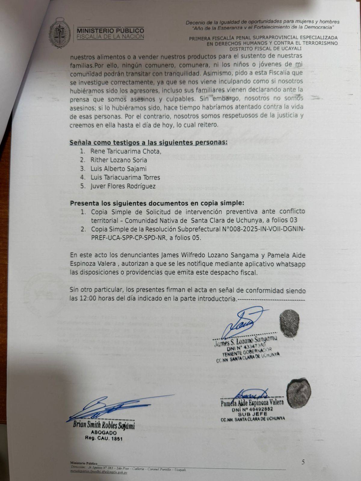 Documento 2 de la noticia Pronunciamiento sobre violencia en los linderos comunales