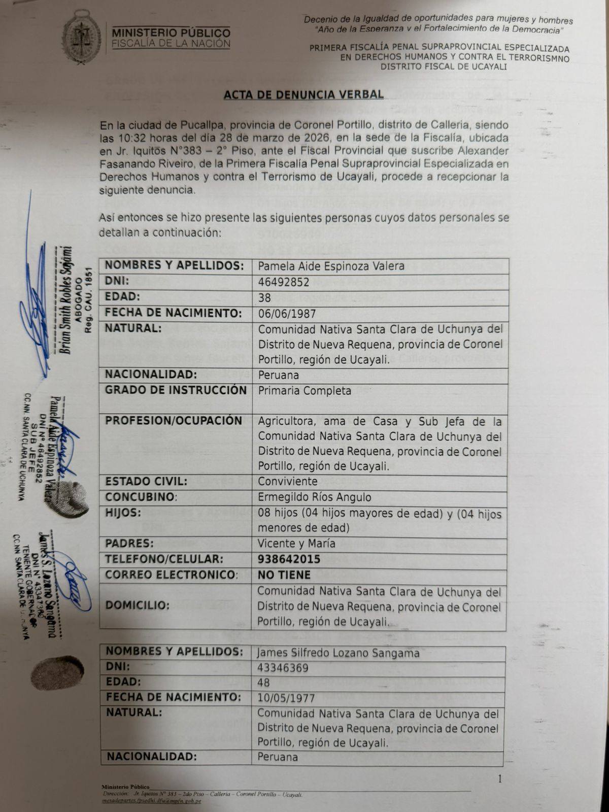 Documento 3 de la noticia Pronunciamiento sobre violencia en los linderos comunales