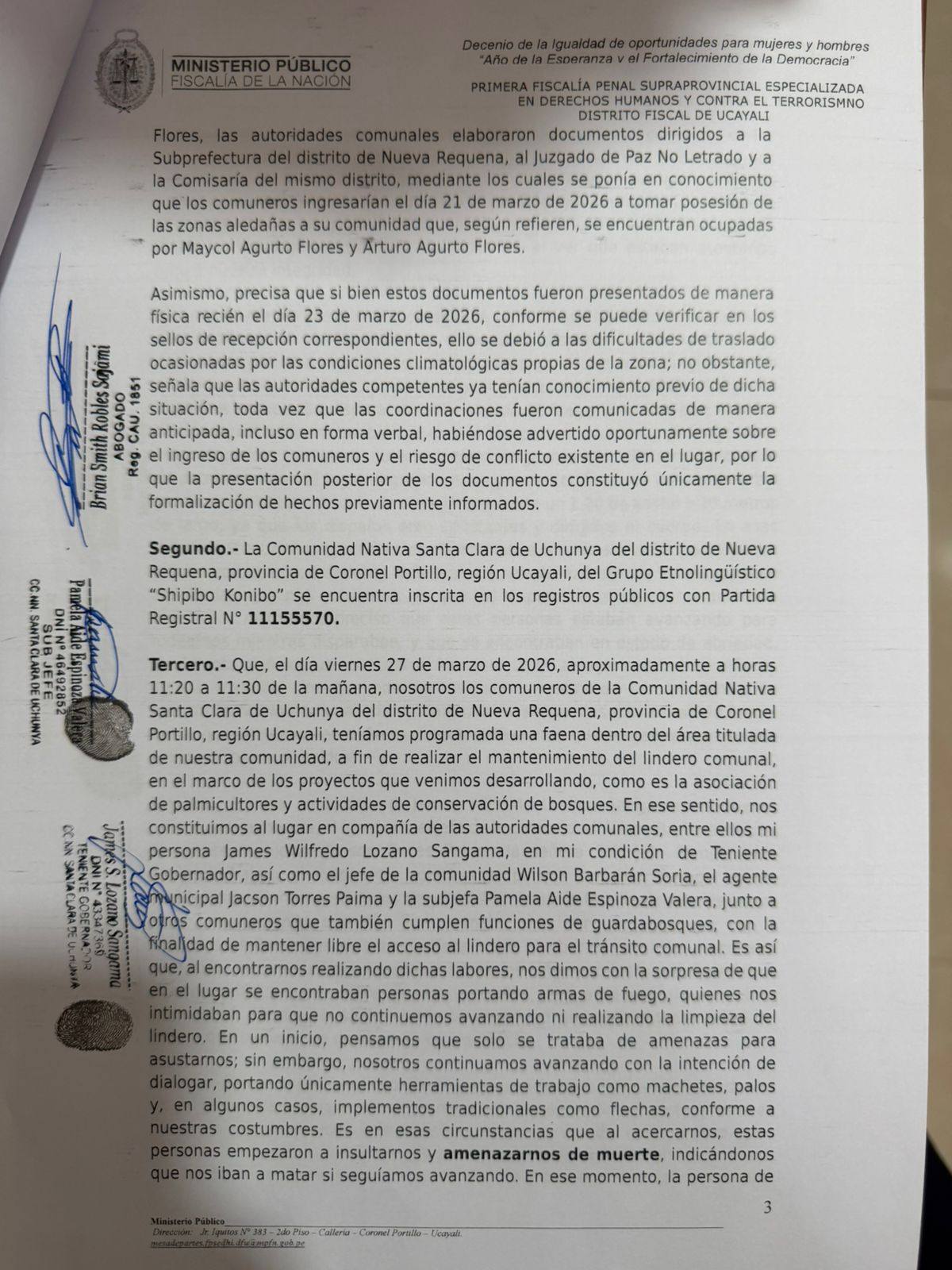 Foto adicional — PRONUNCIAMIENTO SANTA CLARA DE UCHUNYA Queremos informar a…