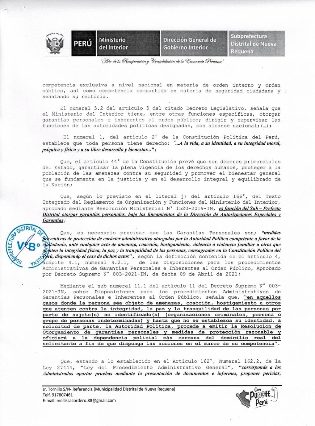 Documento 5 de la noticia Pronunciamiento sobre violencia en los linderos comunales