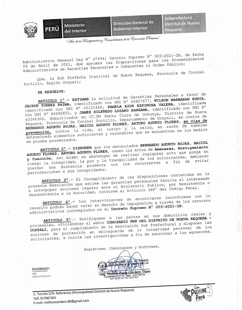Documento 8 de la noticia Pronunciamiento sobre violencia en los linderos comunales